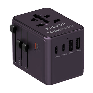 (預售產品)(追加新色)XPower TA70B 8輸出 PD/PPS 70W Gan旅行充電器 (酒紅紫色)