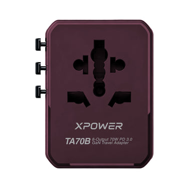 (預售產品)(追加新色)XPower TA70B 8輸出 PD/PPS 70W Gan旅行充電器 (酒紅色)