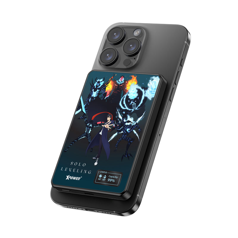 (3C認證)(暗影軍團)XPower x 我獨自升級MagDigita2 第2代 彩屏顯示 鋁合金 10000mAh PD3.0+QI2 磁吸移動電源 MDT2-sl5