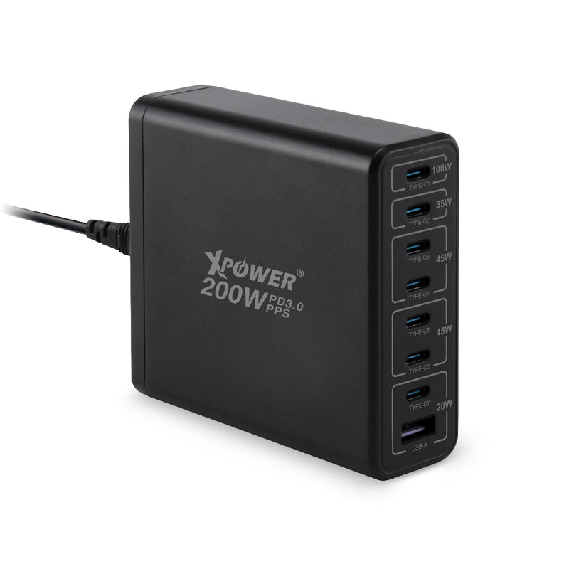 XPower GX200B 200W 8輸出 PD3.0/PPS 桌上型GaN充電器