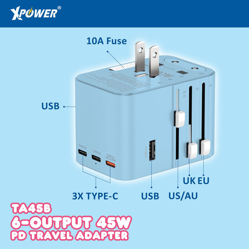 XPower x Sanrio Pochacco TA45B 45W 6输出 PD3.0/PPS快充旅行充电器