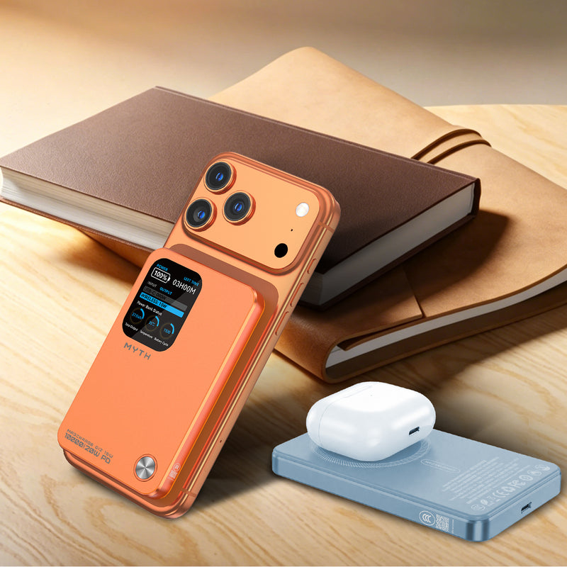 (3C可追溯二維碼)Myth MY25  3合1 PD20W Q12移動電源10000mAh 磁吸15 | 1.8寸特大TFT顯示屏