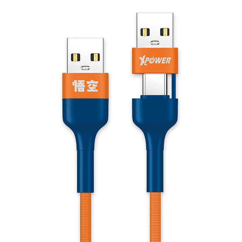 XPower x 龙珠Z BC24 8合1 2出4 100W PD3.0铝合金传输高速充电线 (悟空)