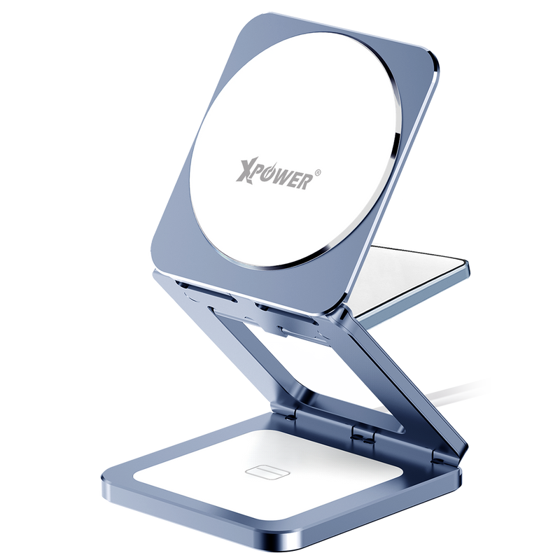 XPower WLS24 全球最薄鋁合金 3合1 Qi2 折疊式磁吸無線充電座