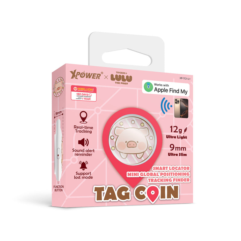 (随机款式) XPower x 罐头猪LuLu🐷智能定位器TAG COIN (TC1)