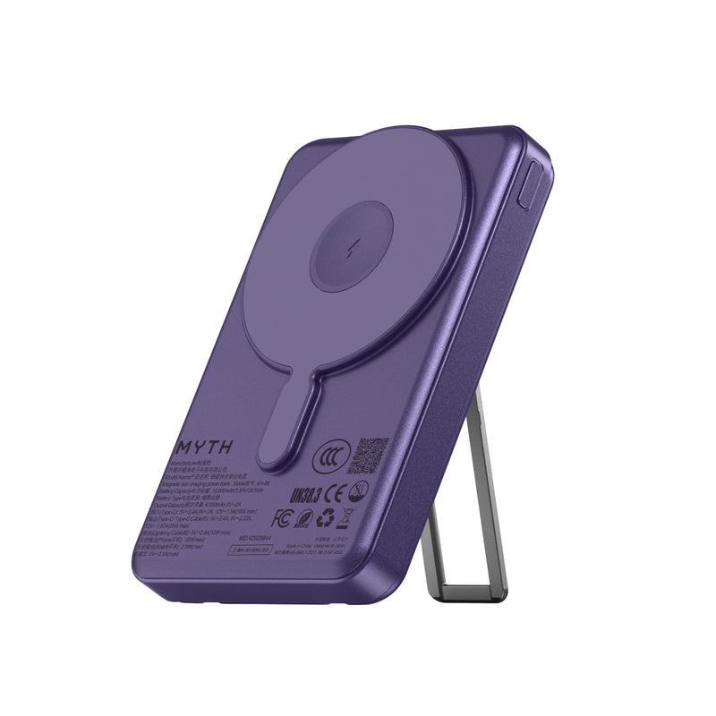 (3C可追溯二維碼)Myth KH88 7合1 10000mAh PD 3.0  雙內置線+磁吸無線移動電源連支架 KH-88