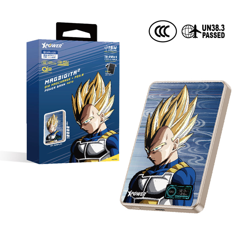 (3C可追溯二維碼)XPower x 龍珠Z MagDigita² 彩屏顯示鋁合金外殼 10000mAh PD3.0+QI2磁吸移動電源 (比達) MDT2 (圖案會甩色)