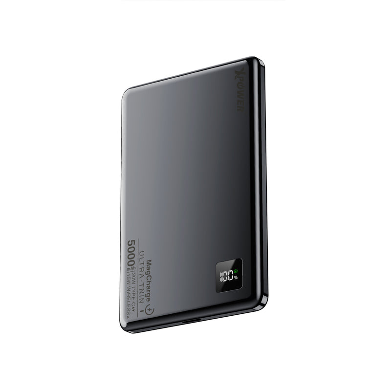 (隨機顏色)XPower M5K 3合1鋁合金數顯 5000mAh PD3.0+磁吸無線外置充電器(隨機顏色)