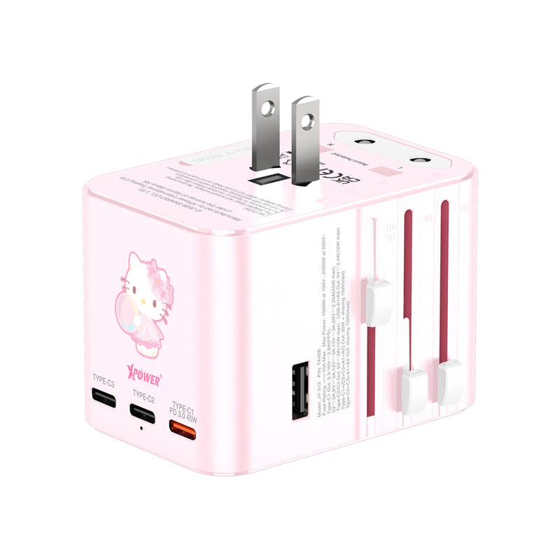 XPower x Sanrio Hello Kitty TA45B 45W 6输出 PD3.0/PPS快充旅行充电器(HK2)