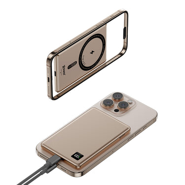 (隨機顏色)XPower M5K 3合1鋁合金數顯 5000mAh PD3.0+磁吸無線外置充電器(隨機顏色)