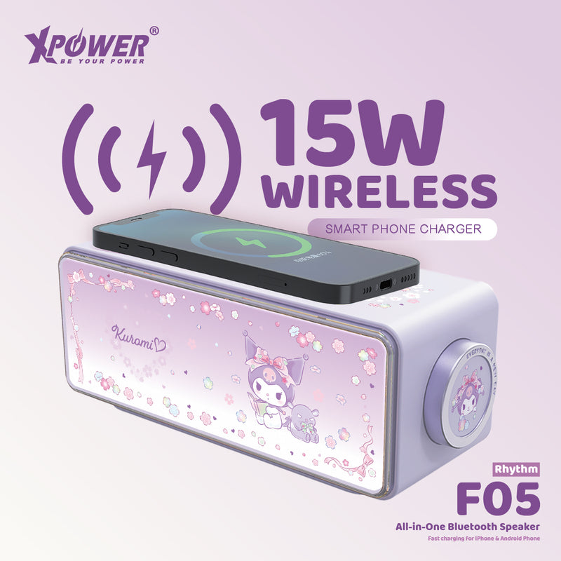 (預售產品)XPower x Sanrio Kuromi Rhythm F05 無線藍牙喇叭小夜燈