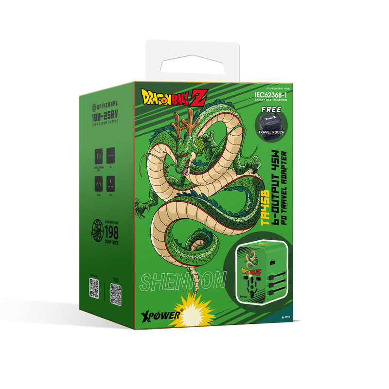 XPower x 龙珠Z TA45B 45W 6输出 PD3.0/PPS快充旅行充电器 (神龙)