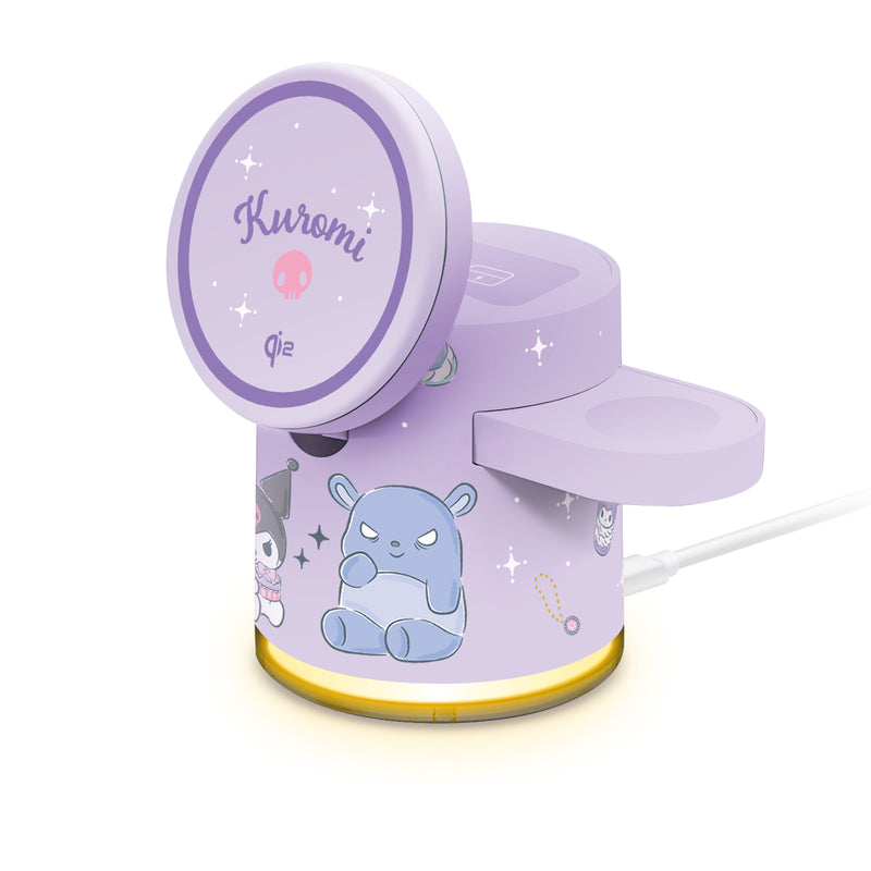 XPower x Sanrio Kuromi GE1 Qi2迷你掌心5合1 MagCharge 15W磁吸無線充電座