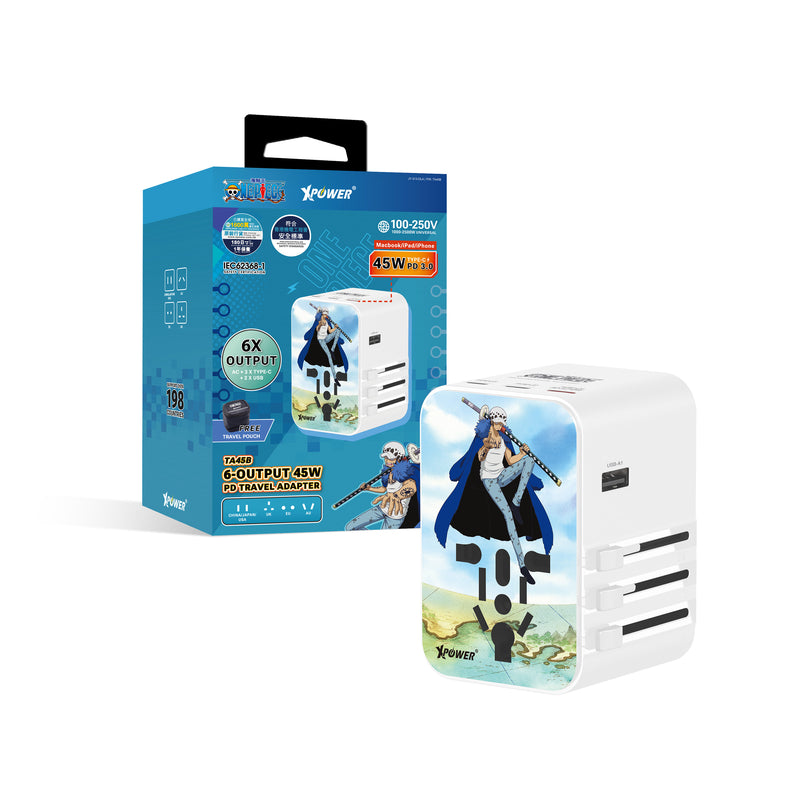 XPower x One Piece TA45B 45W 6输出 PD3.0/PPS旅行充电器