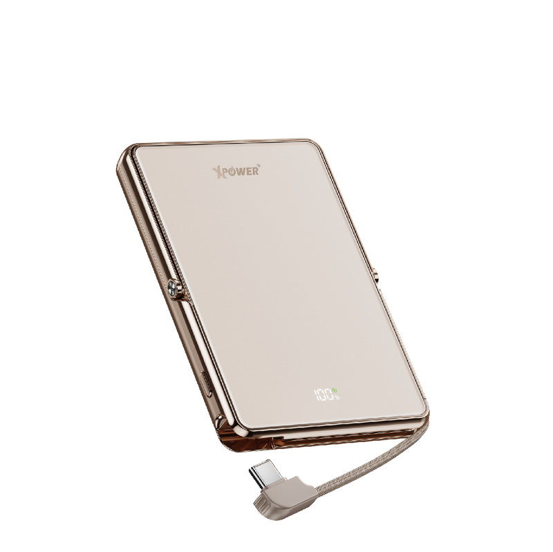 (隨機顏色)(外殼不完美)XPower M10K2 5合1鋅合金支架數顯  10000mAh PD3.0+QI2 磁吸移動電源