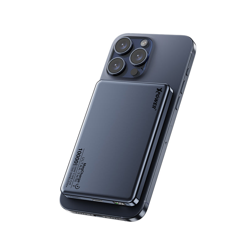 (3C可追溯二維碼)XPower M10K 3合1鋁合金數顯 10000mAh PD3.0+磁吸無線外置充電器