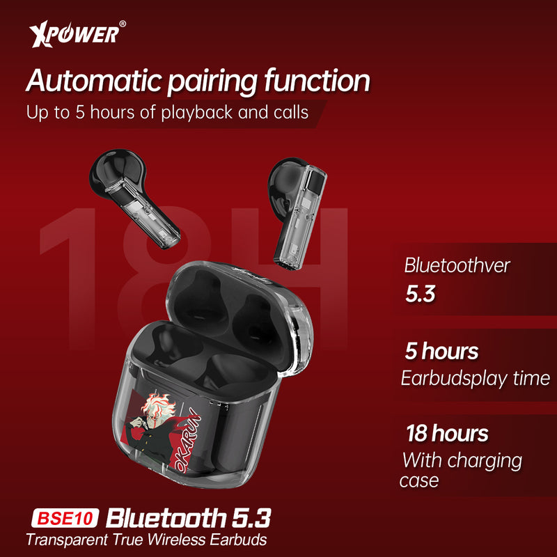XPower x Audacious Alliance BSE10 Transparent True Wireless Bluetooth 5.3 Earbuds