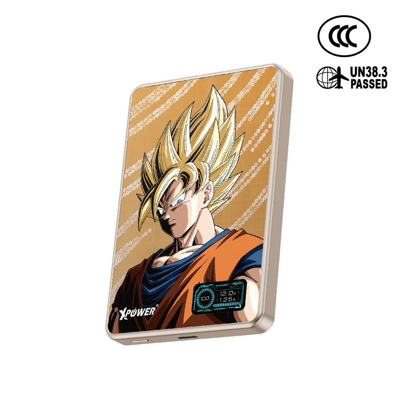 (3C可追溯二維碼)XPower x 龍珠Z MagDigita² 彩屏顯示鋁合金外殼 10000mAh PD3.0+QI2磁吸移動電源 (悟空) MDT2