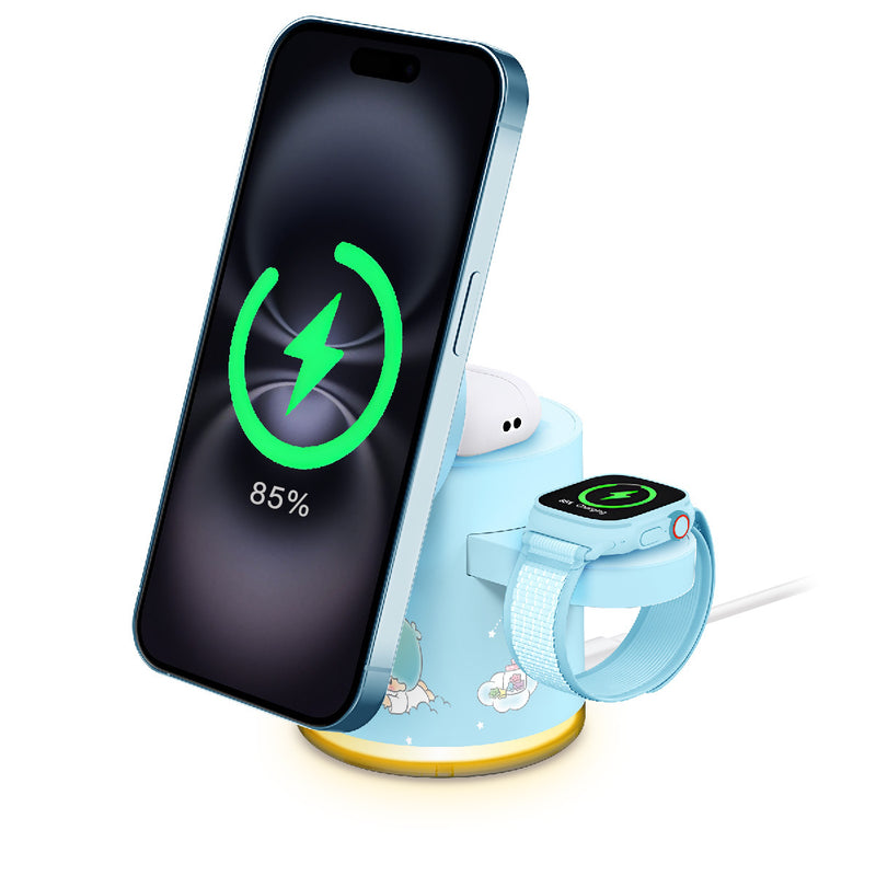 XPower x Sanrio Little Twin Stars GE1 Qi2迷你掌心5合1 MagCharge 15W磁吸无线充电座