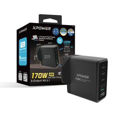 (預售產品)XPower 5輸出 PD 3.1 Gan數顯充電器 170W   028