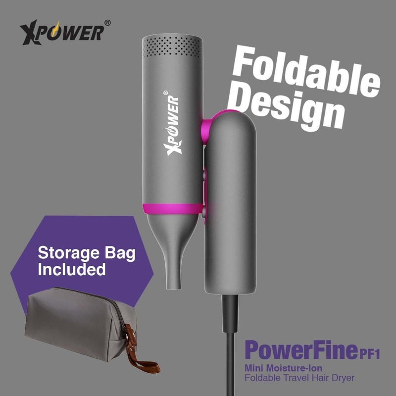 XPower POWERFINE PF1 极致轻巧可折叠100-240V负离子护发旅行风筒