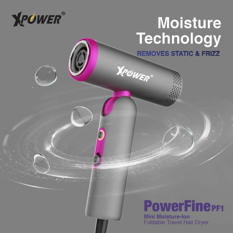 XPower POWERFINE PF1 极致轻巧可折叠100-240V负离子护发旅行风筒