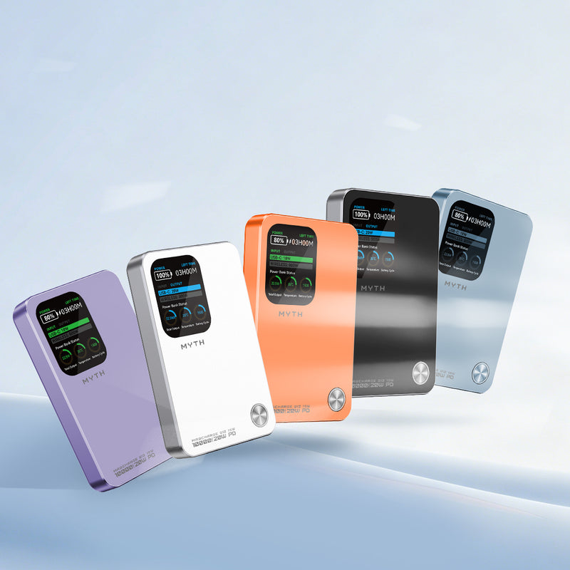 (3C可追溯二維碼)Myth MY25  3合1 PD20W Q12移動電源10000mAh 磁吸15 | 1.8寸特大TFT顯示屏