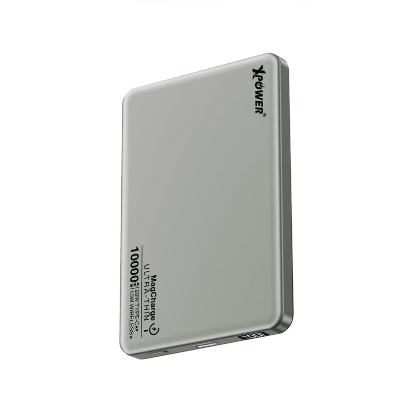 (3C可追溯二維碼)XPower M10K 3合1鋁合金數顯 10000mAh PD3.0+磁吸無線外置充電器