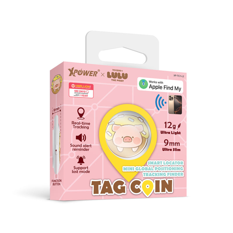 (随机款式) XPower x 罐头猪LuLu🐷智能定位器TAG COIN (TC1)