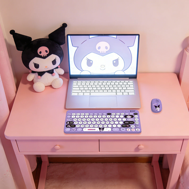 (預售產品)XPower x Sanrio Kuromi KB9 2合1 2.4G 無線鍵盤滑鼠套裝
