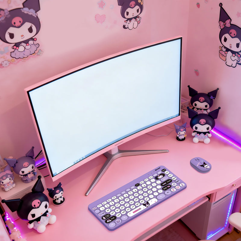 (預售產品)XPower x Sanrio Kuromi KB9 2合1 2.4G 無線鍵盤滑鼠套裝