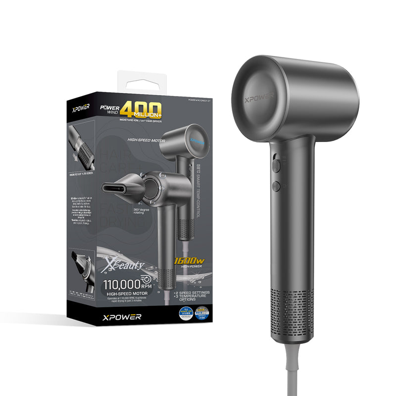 XPower POWERWIND 智能4億+水潤負離子護髮速乾風筒