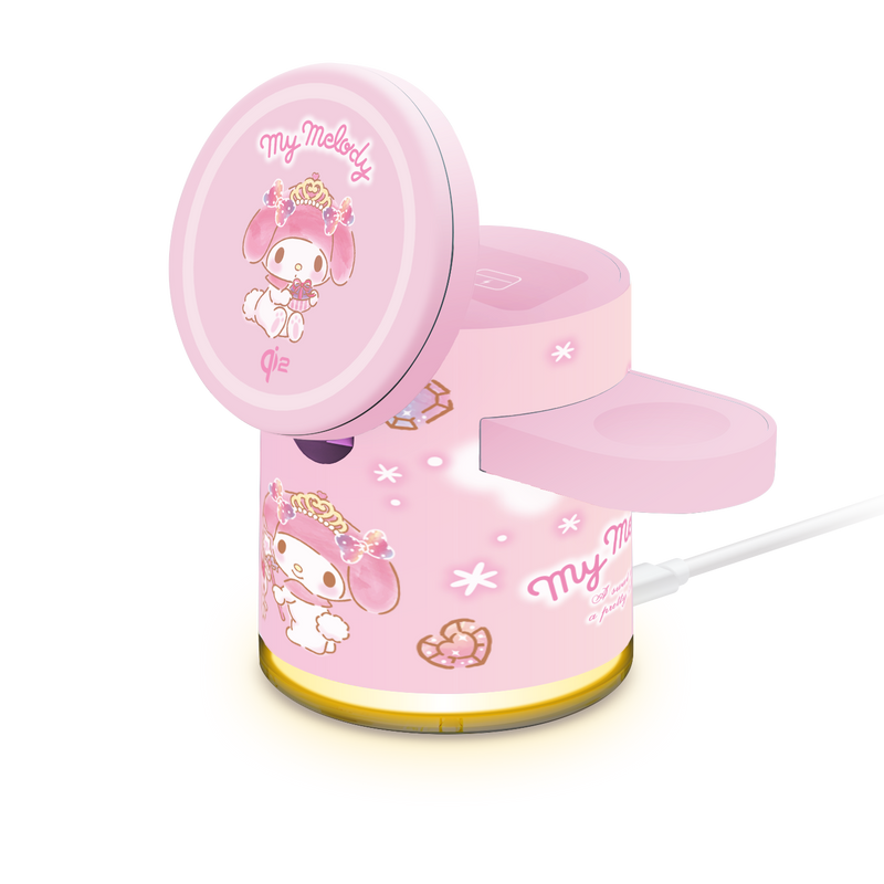 XPower x Sanrio My Melody GE1 Qi2迷你掌心5合1 MagCharge 15W磁吸无线充电座