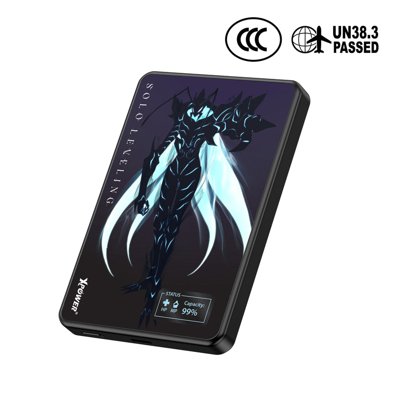(3C認證)(蟻王)XPower x 我獨自升級MagDigita2 第2代 彩屏顯示 鋁合金 10000mAh PD3.0+QI2 磁吸移動電源MDT2-sl2