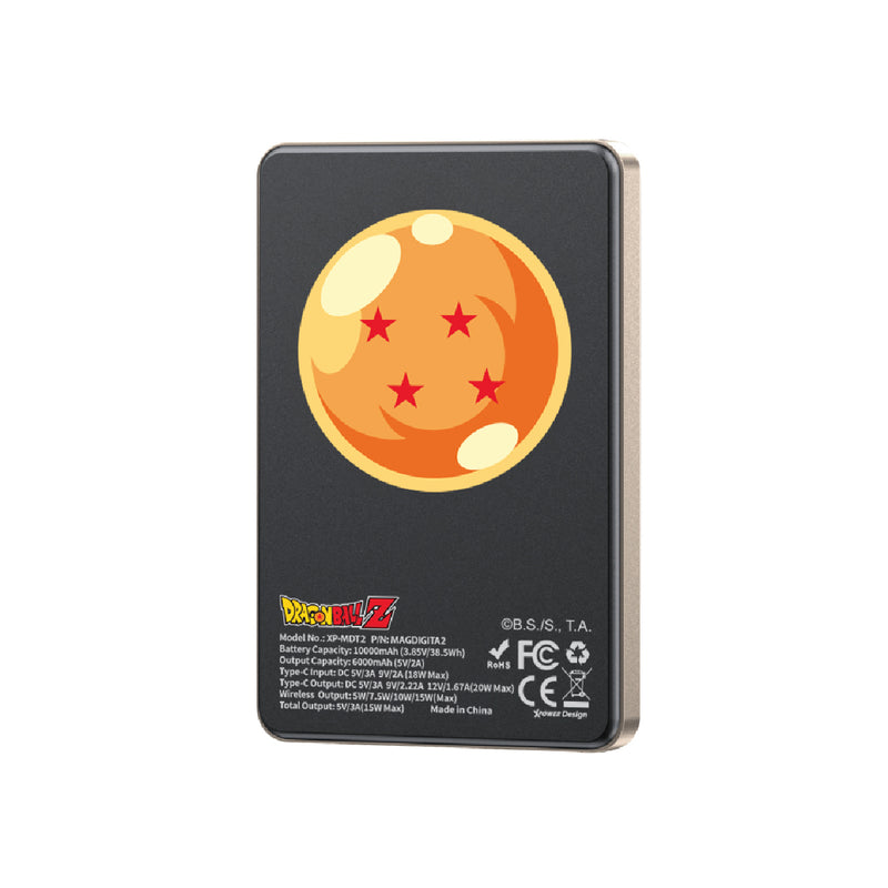 (3C可追溯二維碼)XPower x 龍珠Z MagDigita² 彩屏顯示鋁合金外殼 10000mAh PD3.0+QI2磁吸移動電源 (比達) MDT2 (圖案會甩色)