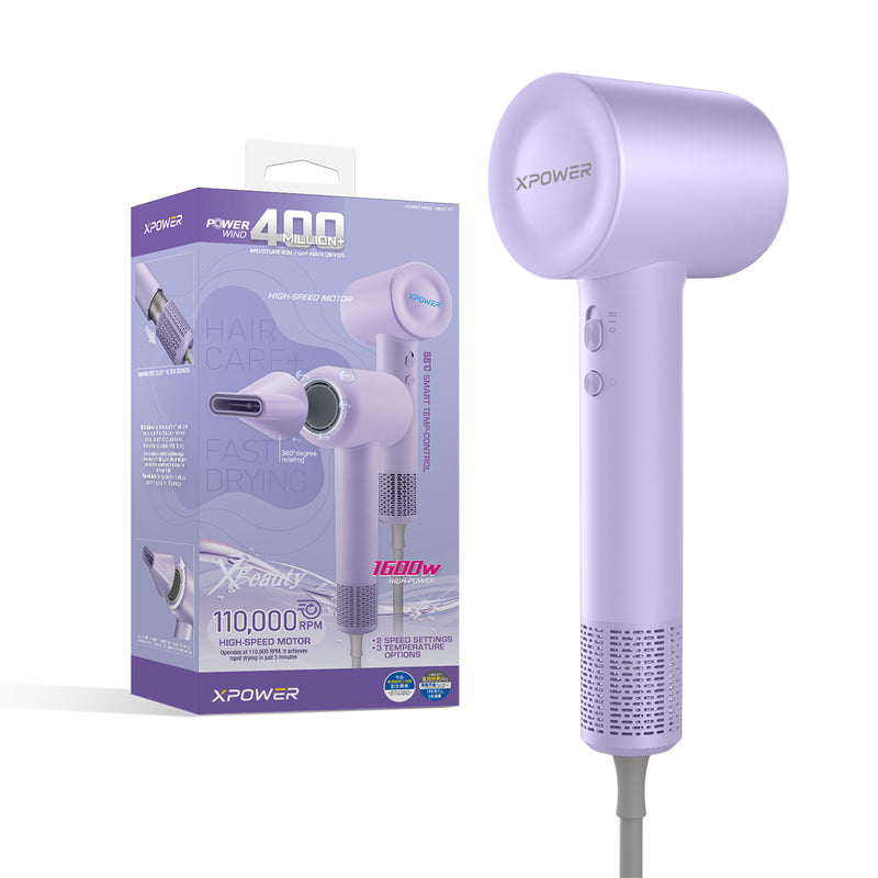 XPower POWERWIND 智能4億+水潤負離子護髮速乾風筒