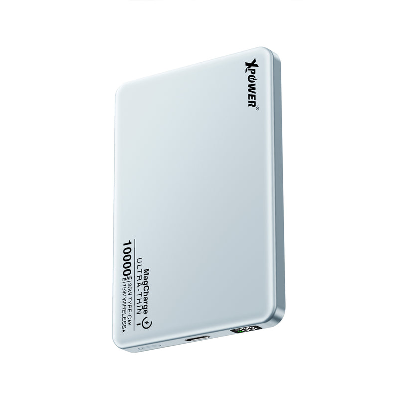 (3C可追溯二維碼)XPower M10K 3合1鋁合金數顯 10000mAh PD3.0+磁吸無線外置充電器