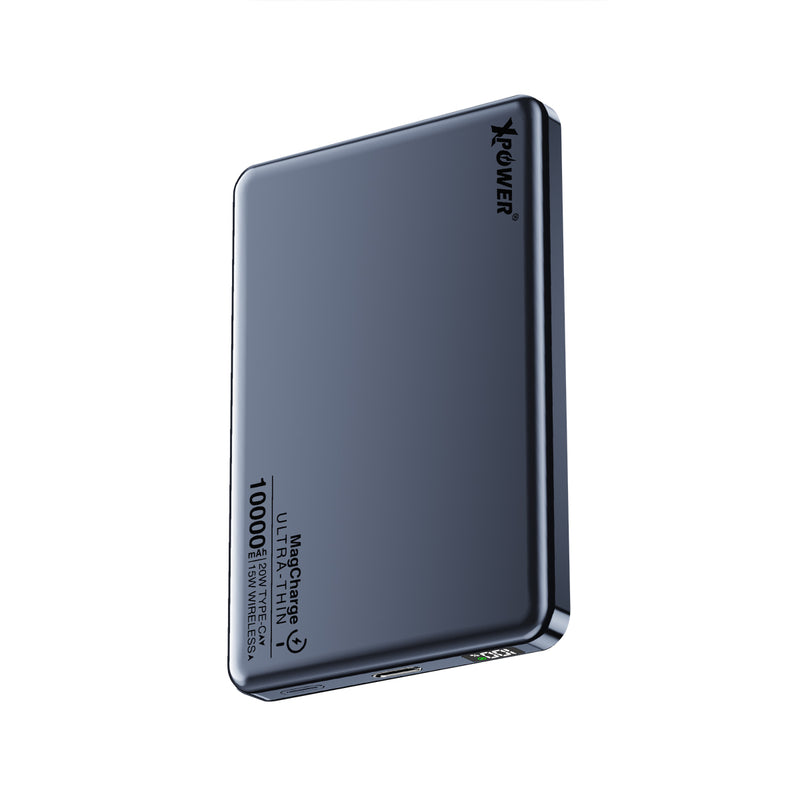 (3C可追溯二維碼)XPower M10K 3合1鋁合金數顯 10000mAh PD3.0+磁吸無線外置充電器