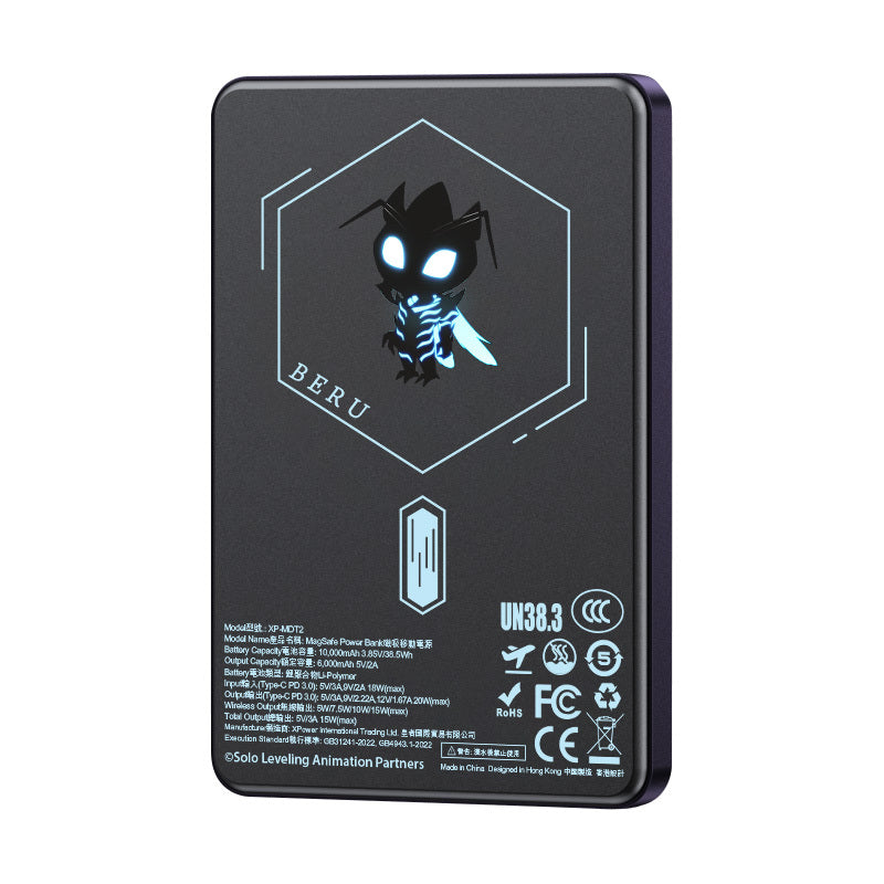 (3C認證)(蟻王)XPower x 我獨自升級MagDigita2 第2代 彩屏顯示 鋁合金 10000mAh PD3.0+QI2 磁吸移動電源MDT2-sl2