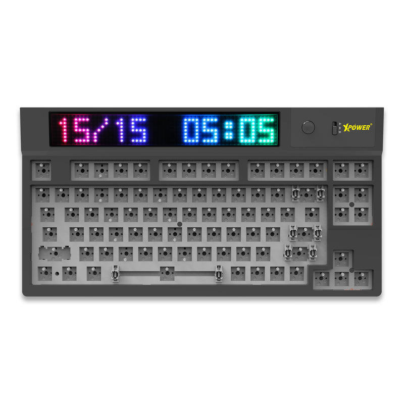 XPower Quaoar - DIY KIT三模热插拔可换轴机械键盘DIY套件连LED点阵屏
