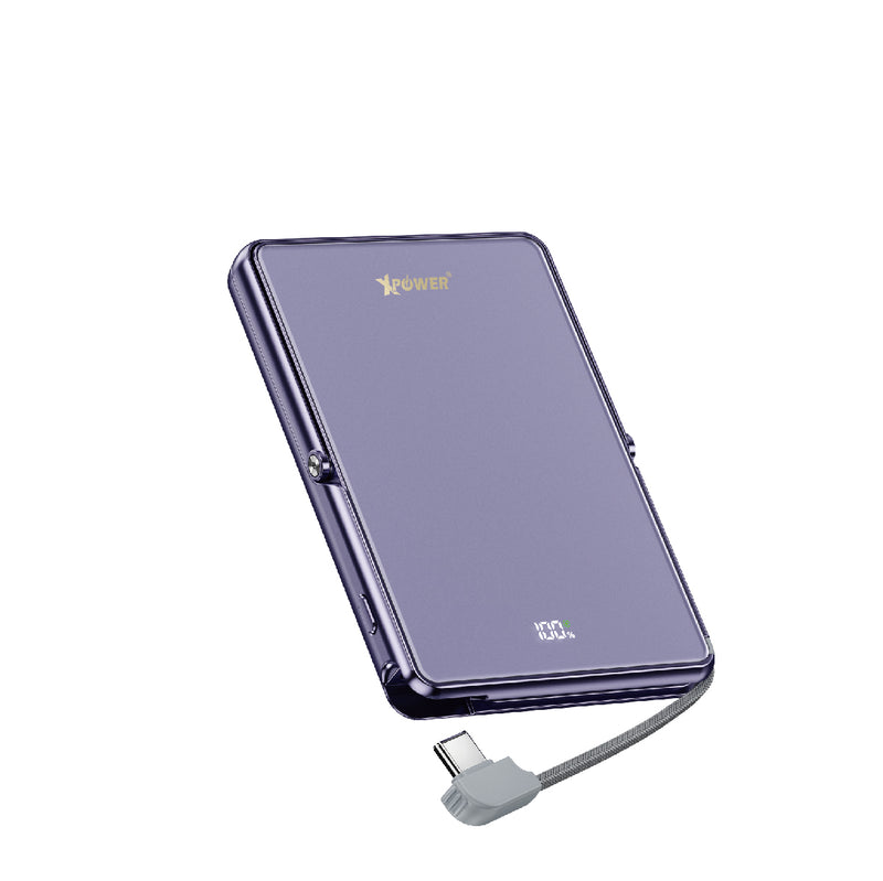 (隨機顏色)(外殼不完美)XPower M10K2 5合1鋅合金支架數顯  10000mAh PD3.0+QI2 磁吸移動電源