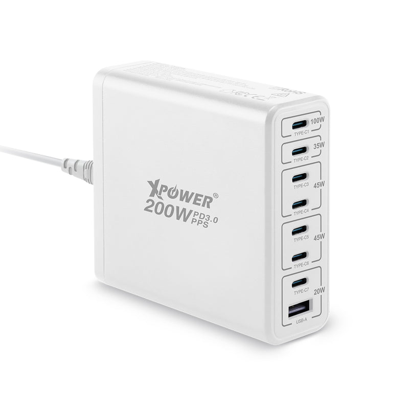 XPower GX200B 200W 8輸出 PD3.0/PPS 桌上型GaN充電器