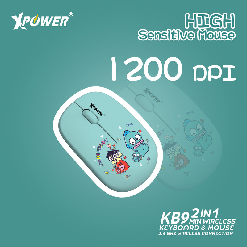 (預售產品)XPower x Sanrio Hangyodon KB9 2合1 2.4G 無線鍵盤滑鼠套裝
