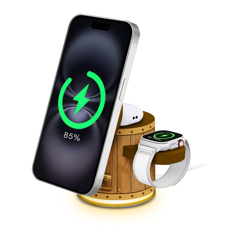 XPower x One Piece GE1 Qi2迷你掌心5合1 MagCharge 15W磁吸无线充电座