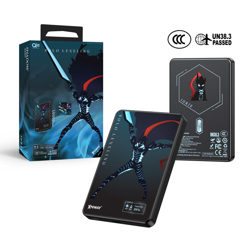 (3C认证)(伊格利特)XPower x 我独自升级MagDigita2 第二代 彩屏显示 铝合金 10000mAh PD3.0+QI2 磁吸移动电源 MDT2-sl4