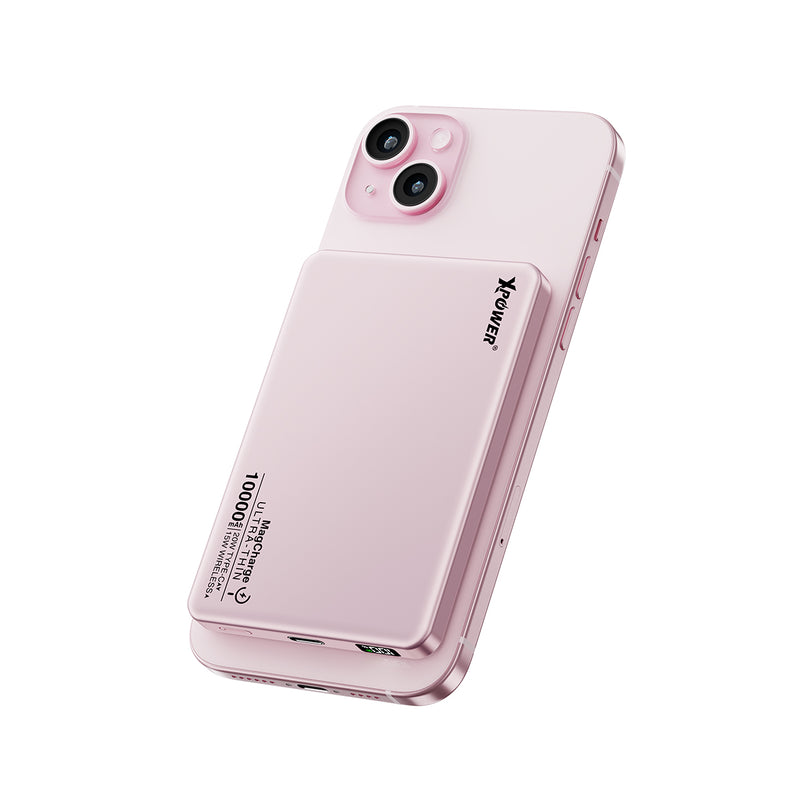 (3C可追溯二維碼)XPower M10K 3合1鋁合金數顯 10000mAh PD3.0+磁吸無線外置充電器