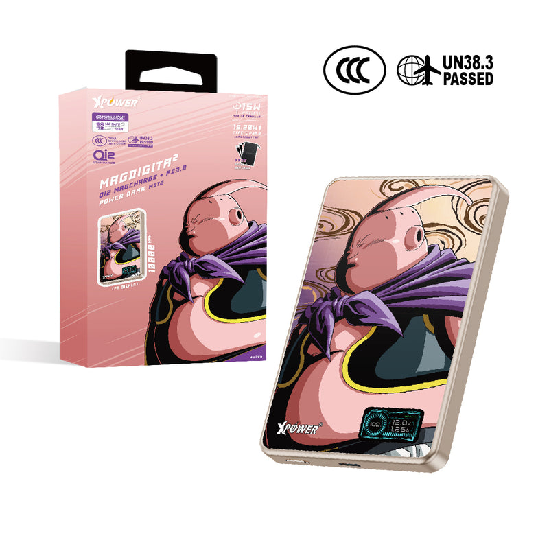 (3C可追溯二維碼)XPower x 龍珠Z MagDigita² 彩屏顯示鋁合金外殼 10000mAh PD3.0+QI2磁吸移動電源 (布歐) MDT2