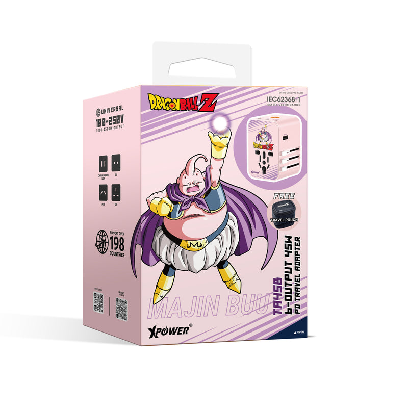 XPower x 龙珠Z TA45B 45W 6输出 PD3.0/PPS快充旅行充电器 (布欧)