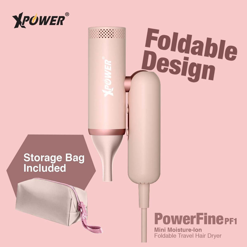 XPower POWERFINE PF1 极致轻巧可折叠100-240V负离子护发旅行风筒