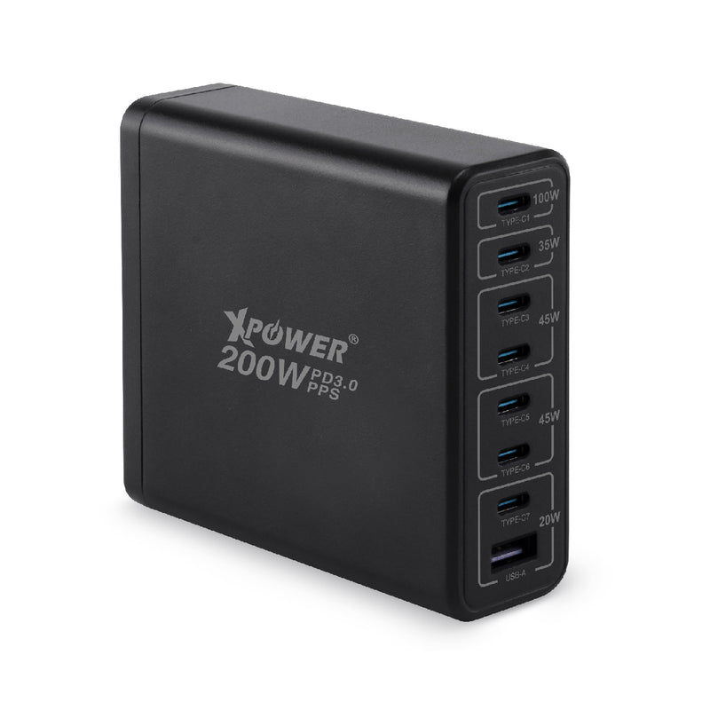 XPower GX200B 200W 8輸出 PD3.0/PPS 桌上型GaN充電器